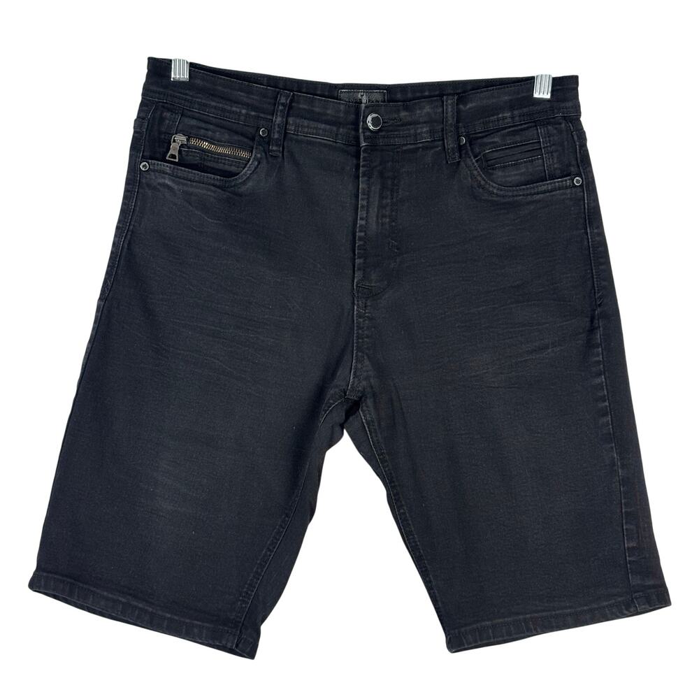 STEVES JEANS Black Stretchy Denim Jean Shorts Men’s Size 36